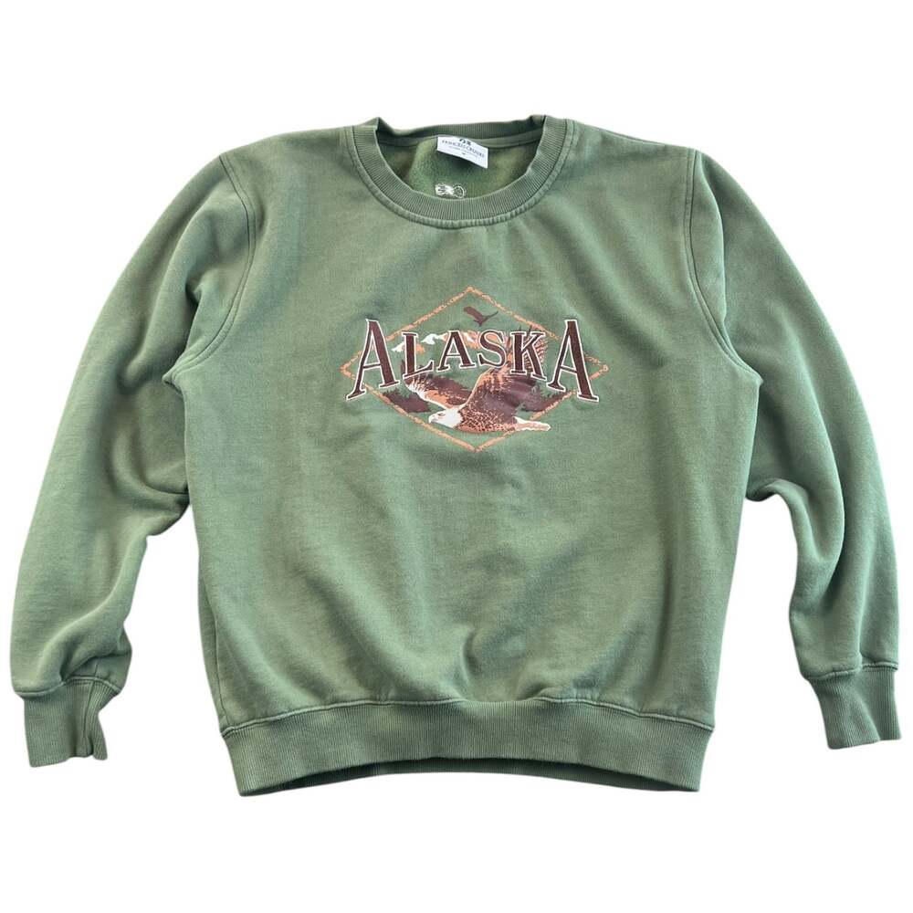 Princess Cruises Alaska Eagle Graphic Embroidered Crewneck Sweatshirt Green - M